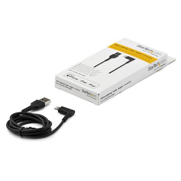 Startech Cabo Lightning - USB Ângulo 90º 1 Metro Preto