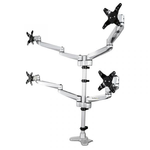 Startech.com Suporte VESA Ajustável para 4 Monitores 27" Prateado