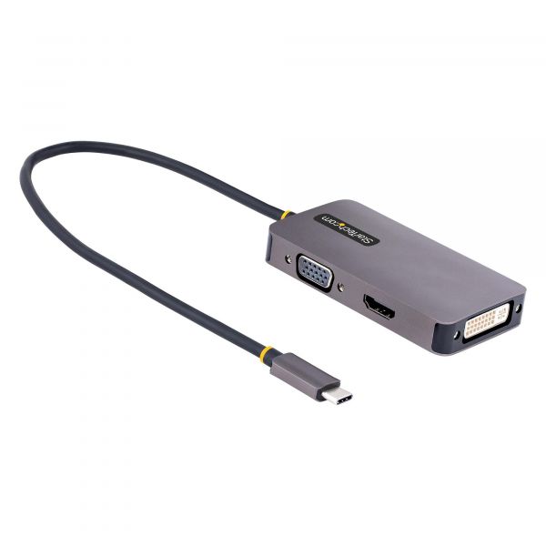Startech Adaptador de Vídeo USB-C 3 em 1 HDMI 4K60 VGA DVI