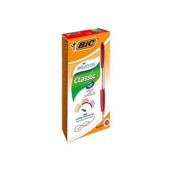 Bic Esferográfica Atlantis Classic Vermelho 12 Un.