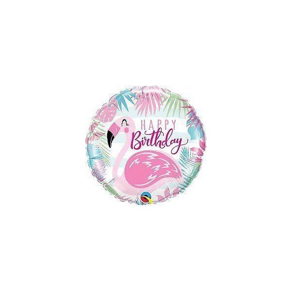 Qualatex Balão Foil 18" Happy Birthday Flamingo - 020057274