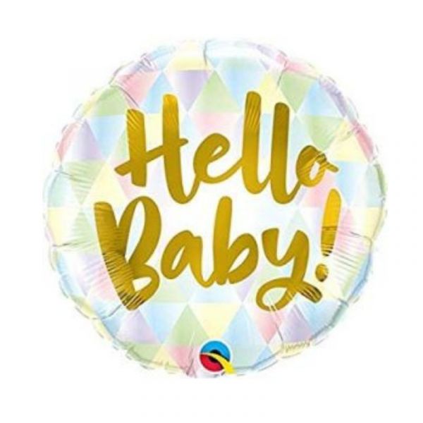 Qualatex Balão Foil 18" Gold Script Hello Baby - 020088007