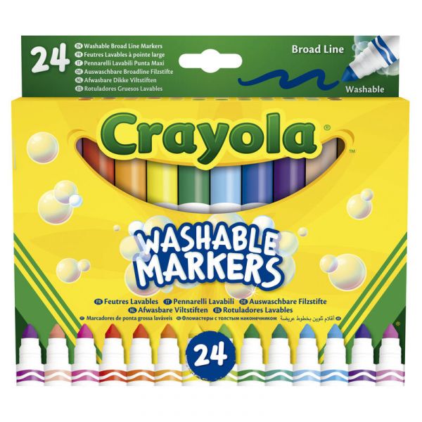 Crayola Set 24 Marcadores Laváveis Maxi Punta