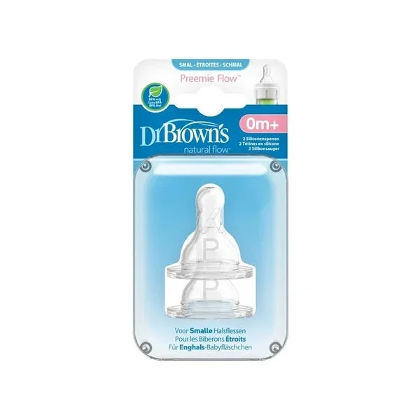 Dr. Browns Natural Flow Tetina Silicone Prematuro 0m+ X2