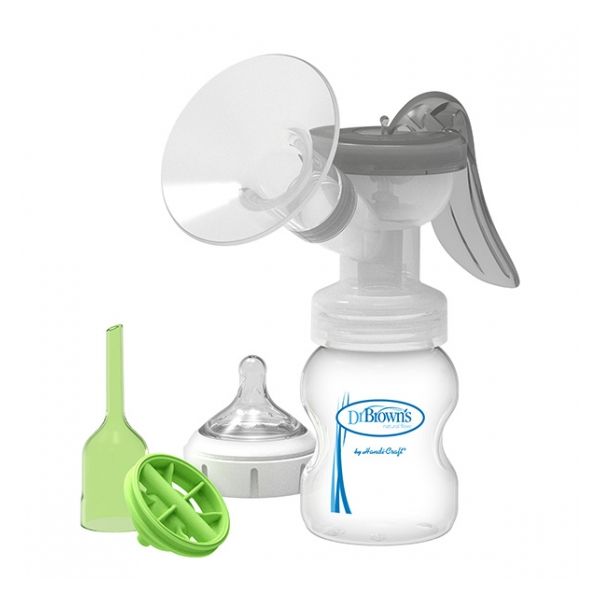Dr Browns Bomba Tira-Leite Manual + Tampa Armazenamento+ Biberão Anti-Cólicas 150ml 0m+
