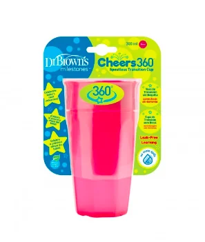 Dr Browns Cheers 360 Copo S/Boc 300ml Rosa 9m+