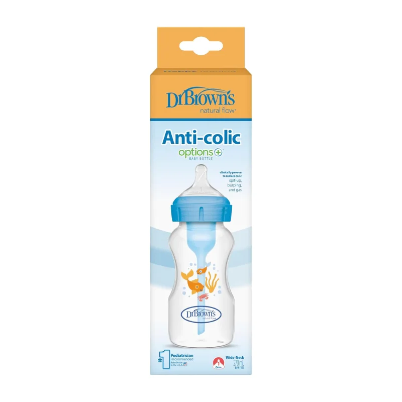 Dr. Brown's Biberão Anticólicas Options+ 270ml Azul 0+Meses