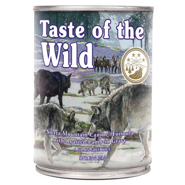 Ração Húmida Taste of the Wild Sierra Mountain Lamb in Gravy Wet Dog 6x 390g