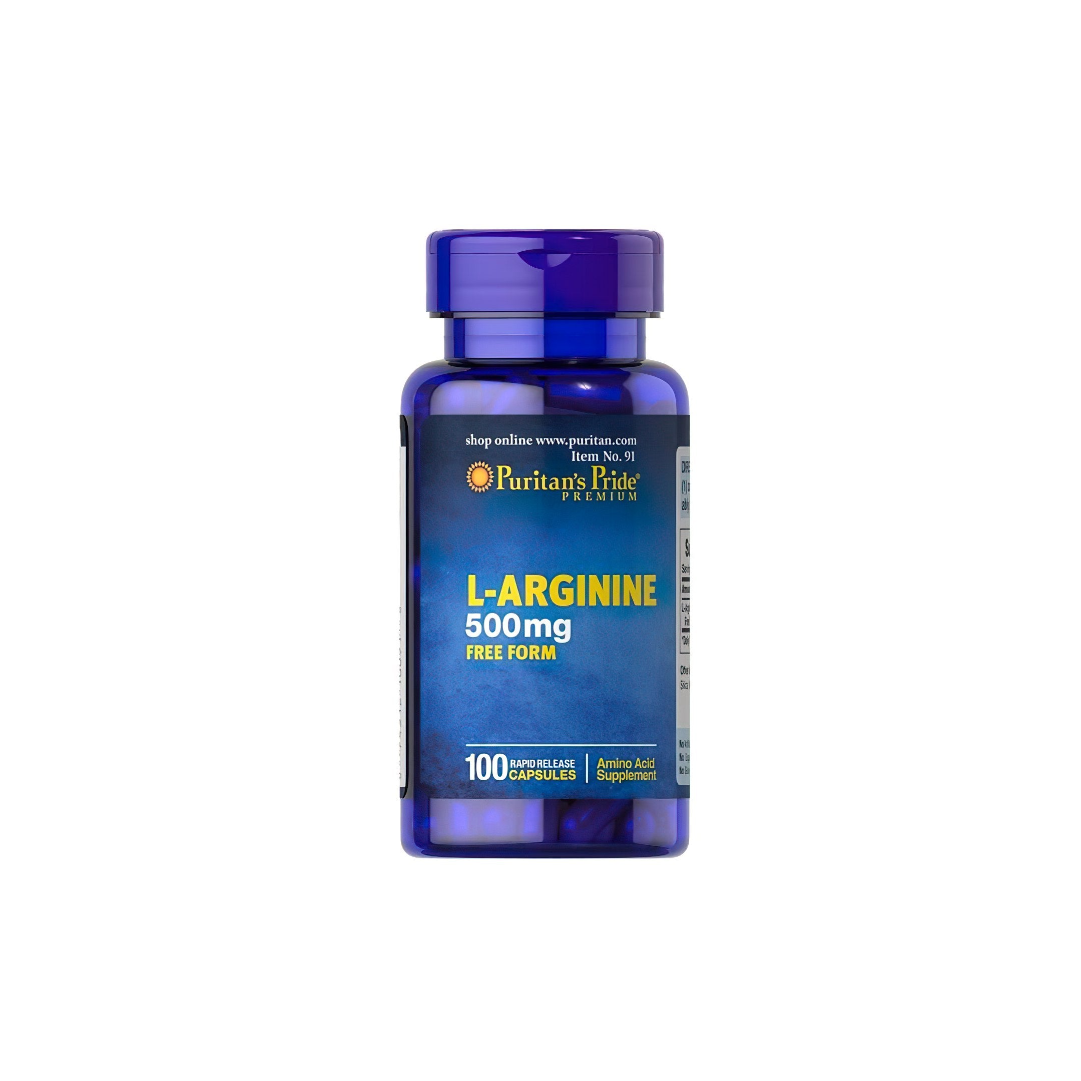 L-arginine 500 mg free form 100 capsules