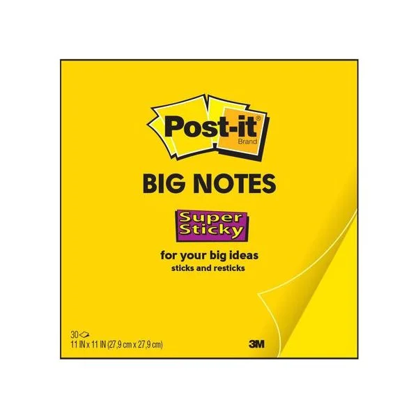 Post-it Notas Super Sticky BN11-EU, 27.9 x 27.9 cm 30 Fls Amarelo Néon Bloco 30 Fls - 552612