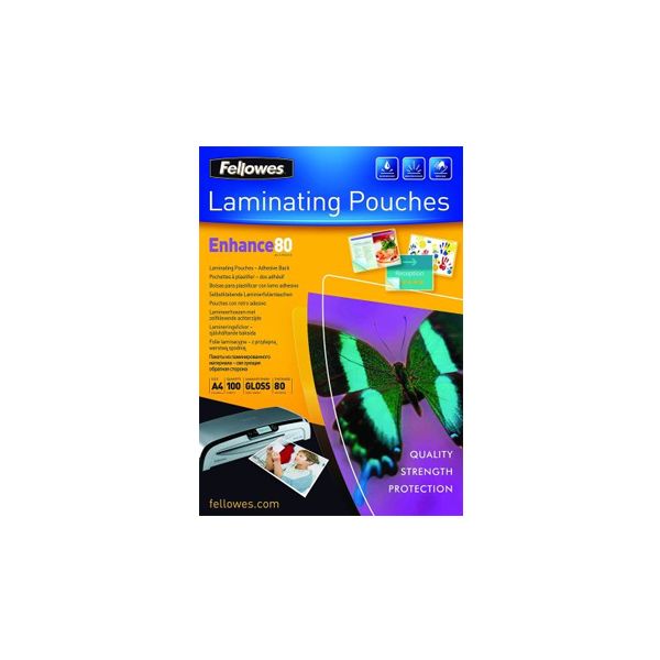 Fellowes 100 un. Bolsas Adesivas A4 Encadernação Térmica 306x220mm 80mc - 1775302202