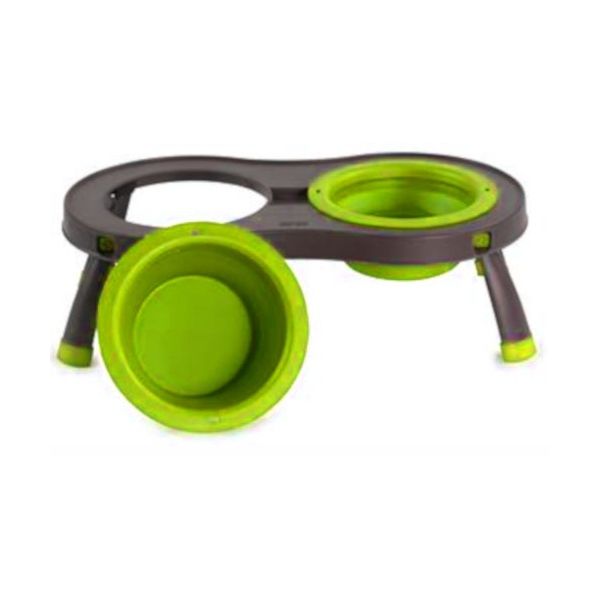 Popware Comedouro Double Elevated 42,5 x 13 cm Verde 845749