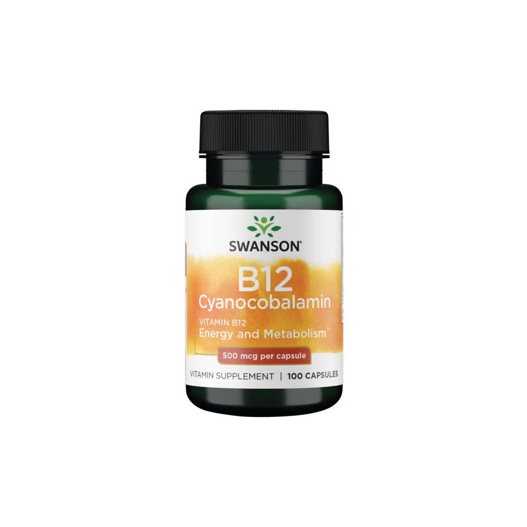 Vitamin B12 Cyanocobalamin 500 mcg 100 Capsules