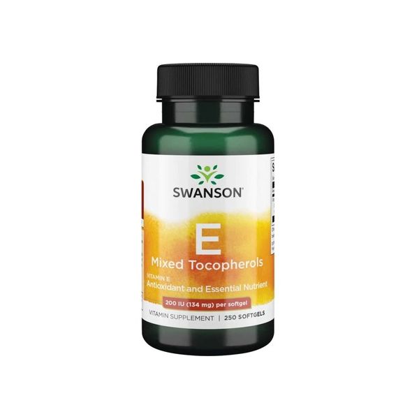 Swanson Vitamina E com Tocoferóis 200 UI 134mg 250 Cápsulas