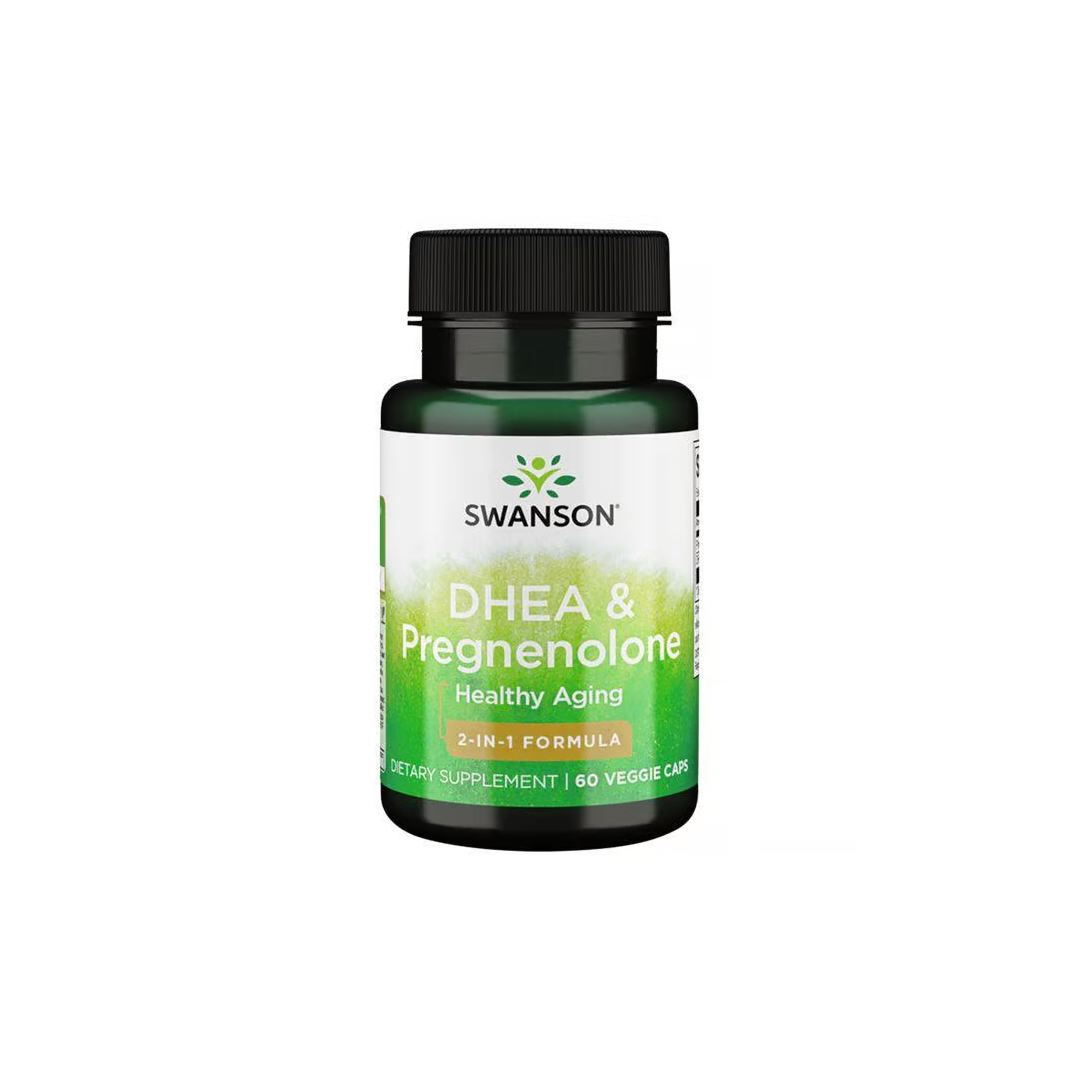 DHEA 25 mg & Pregnenolone 100 mg 60 Veggie Capsules