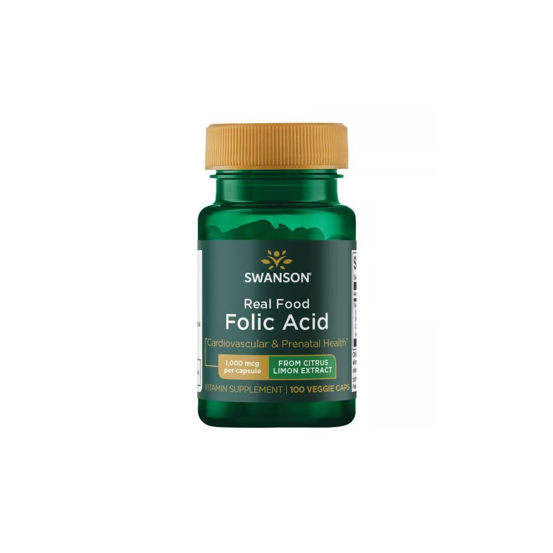 Folic Acid - 1000 mcg 100 veggie capsules Real Food