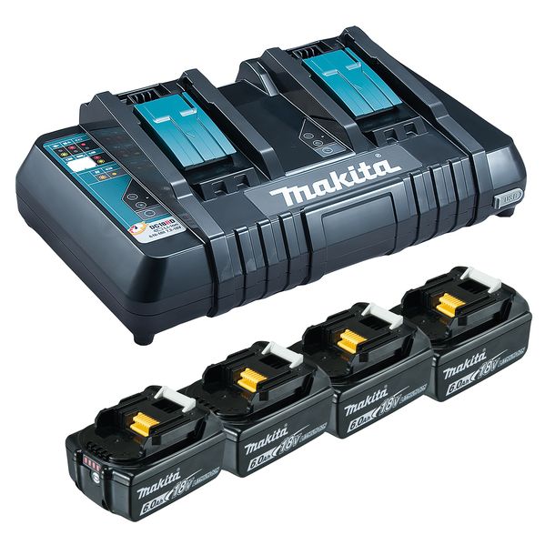 Makita Kit Power Source LXT 18V 6Ah com Carregador Duplo e 4 Baterias