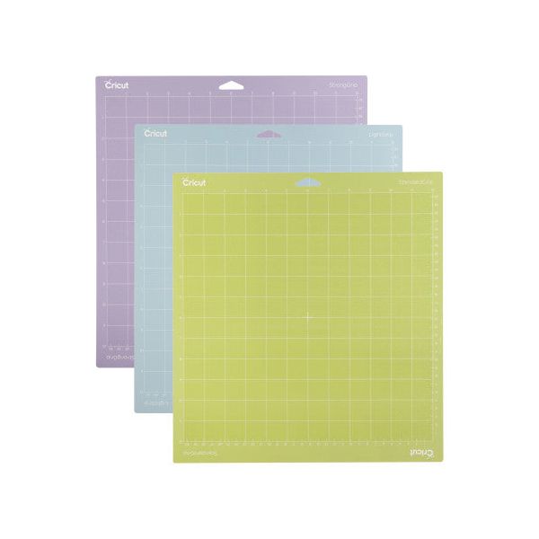 Cricut Tapetes de Corte Maker e Explore Pack de 3 Variedade 30x30 cm e 12x12 cm Multicolor e Preto