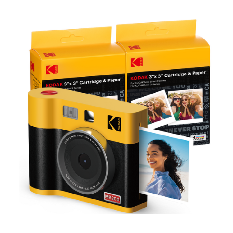 Máquina Fotográfica Kodak Mini Shot 3 Era MS300 Amarelo (60 Folhas)