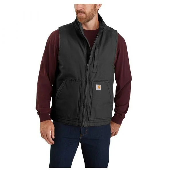 Carhartt Washed Duck Lined Mock Neck Vest Castanho L