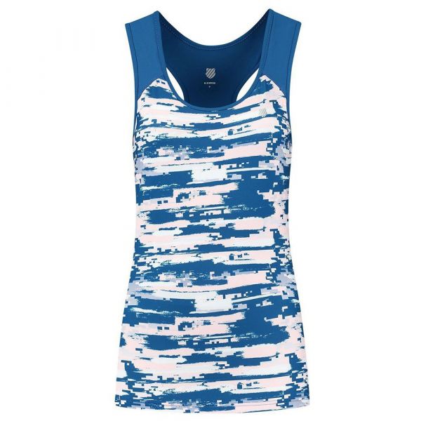 K-swiss Hypercourt Stripe Sleeveless T-shirt Azul XS Mulher