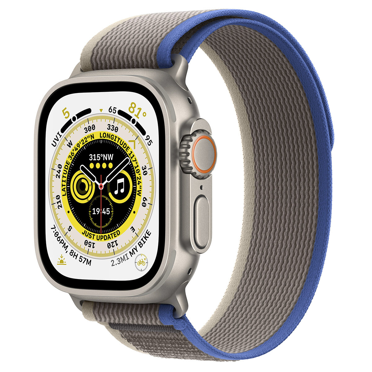 Apple Watch Ultra GPS+Cellular 49mm Titânio c/ Loop Trail Azul/Cinzenta - Small/Medium