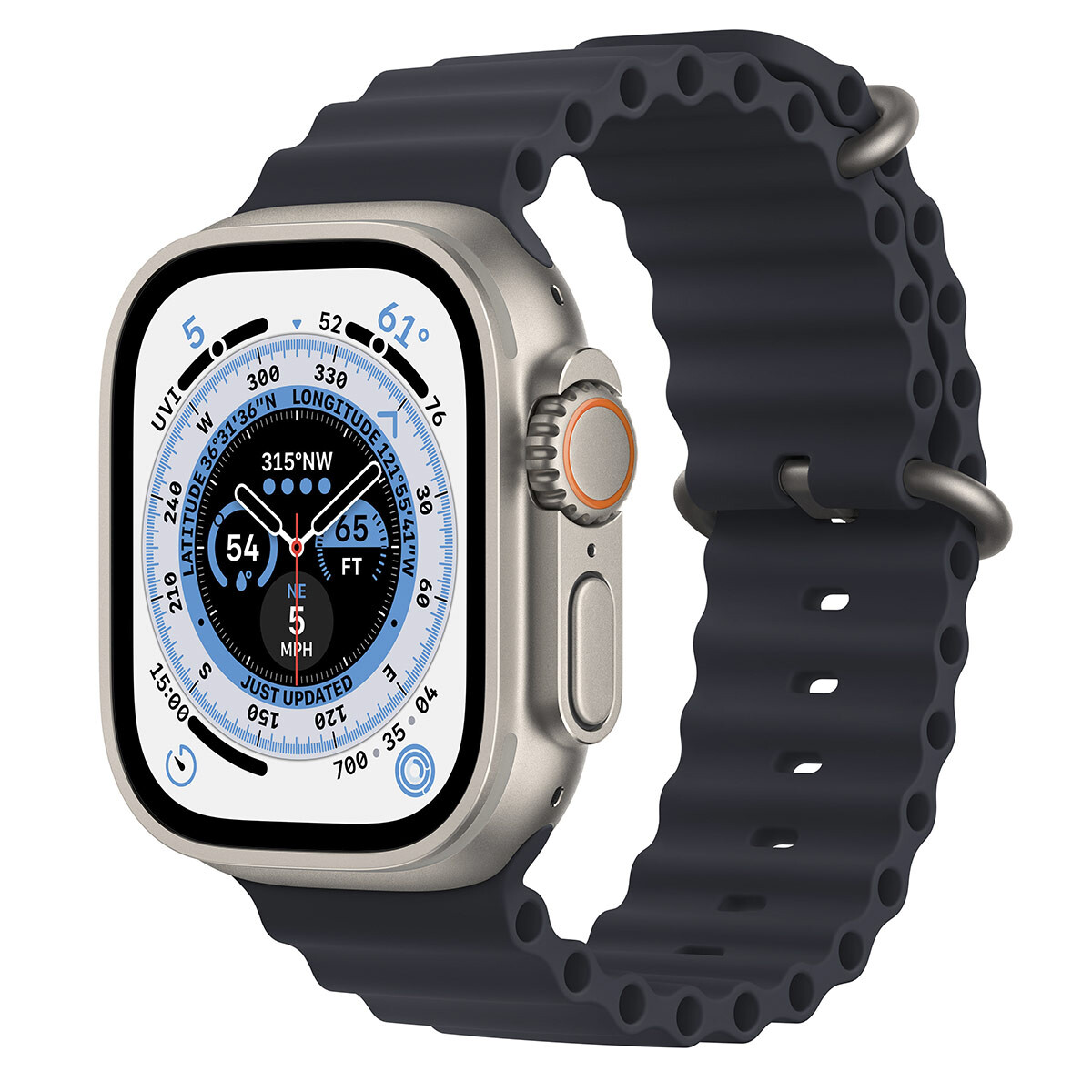 Apple Watch Ultra GPS+Cellular 49mm Titânio c/ Bracelete Ocean (Meia-Noite)