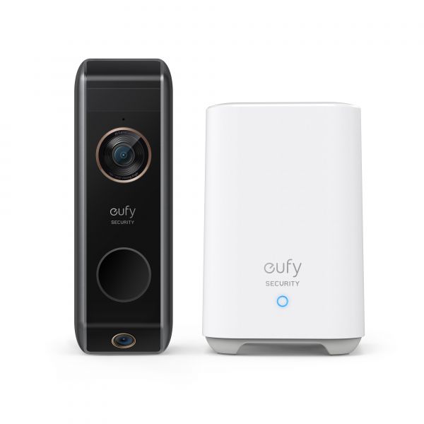 Eufy Campainha de Vídeo Dual Cam 2K HDR Sem Fios com Homebase Preto