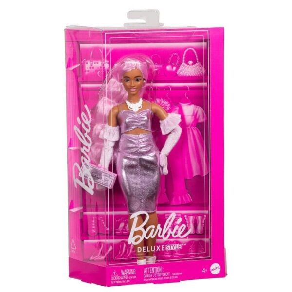 BARBIE DELUXE VESTIDO ROSA METALICO