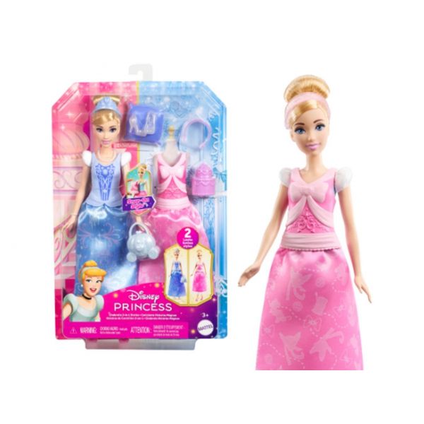 Disney Princess Boneca Cinderela Histórias Mágicas 2 Em 1 Multicolor