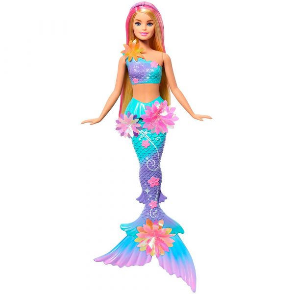 Barbie Boneca Sereia Loira Flores