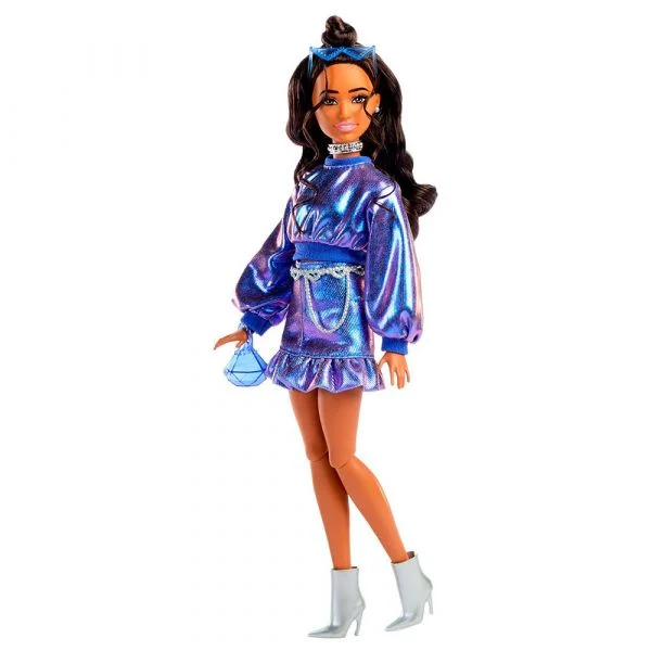 Barbie Boneca Deluxe Metálica Com Suéter Blue