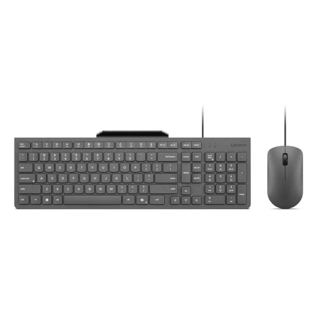 CONJUNTO TECLADO E RATO LENOVO GX31R09789 C/ FIO / SUPORTE PARA TELEFONE / LAYOUT PT / CINZENTO - 3
