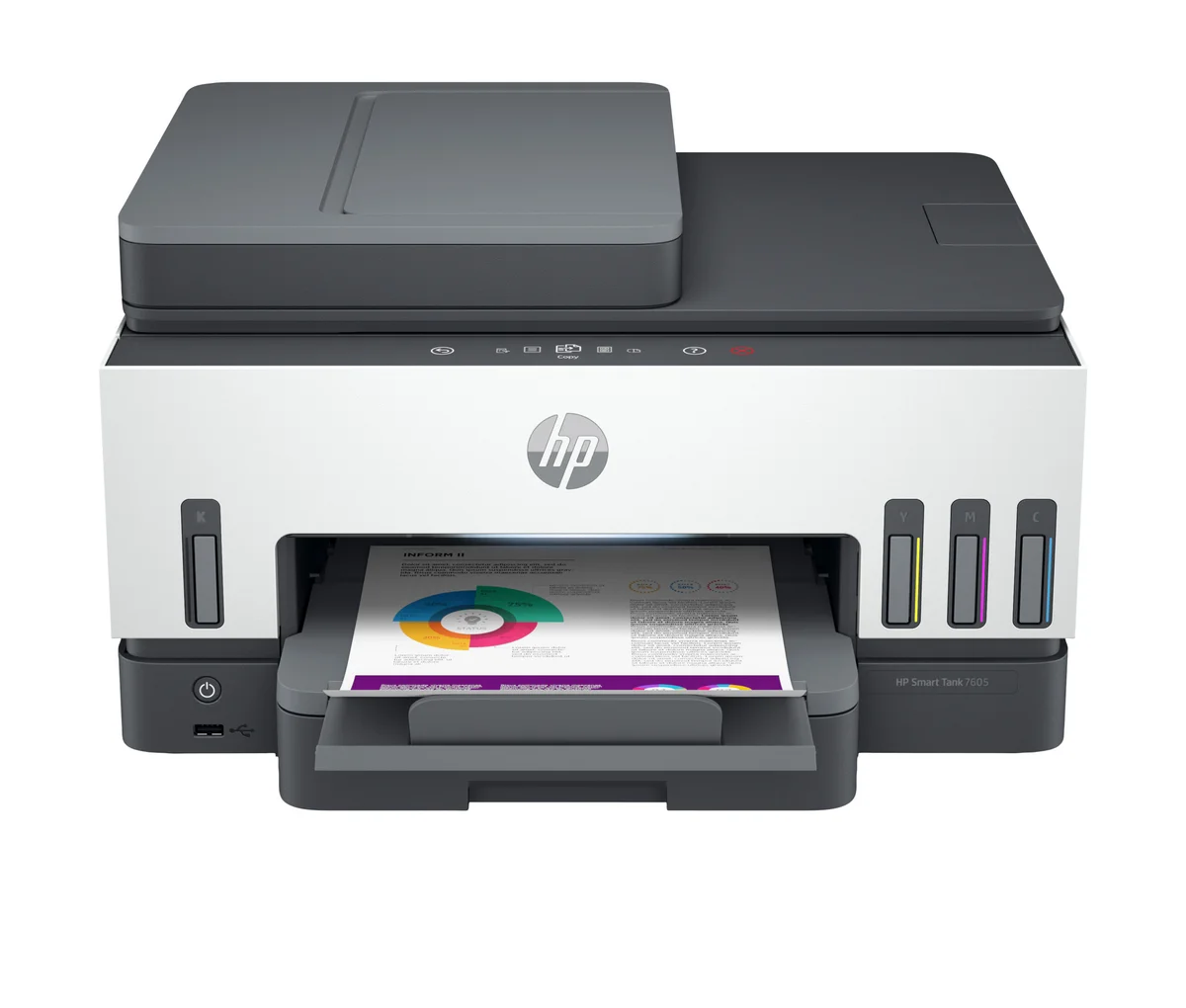 HP Smart Tank 7605 Sem fios All-in-One Cor Impressora, Impressão frente e verso; Copiadora, scanner