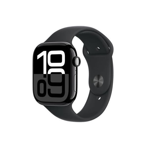 Apple Watch Series 10 GPS 46mm Alumínio Jet Black c/ Bracelete Desportiva Black - Small/Medium
