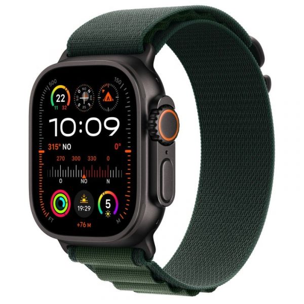 Apple Watch Ultra 2 GPS + Cellular 49mm Black Titanium c/ Bracelete Alpine Loop Dark Green - Medium