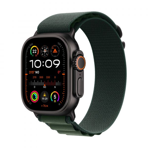 Apple Watch Ultra 2 GPS + Cellular 49mm Black Titanium c/ Bracelete Loop Alpine Dark Green - Large