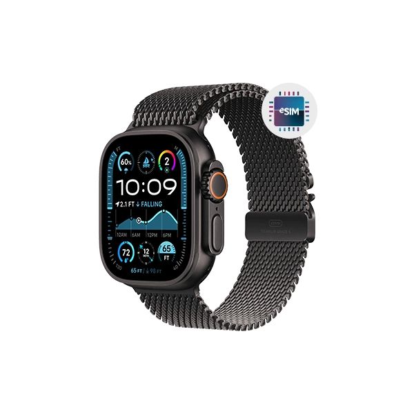 Apple Watch Ultra 2 GPS + Cellular 49mm Black Titanium c/ Bracelete Loop Milanesa Black Titanium - Medium