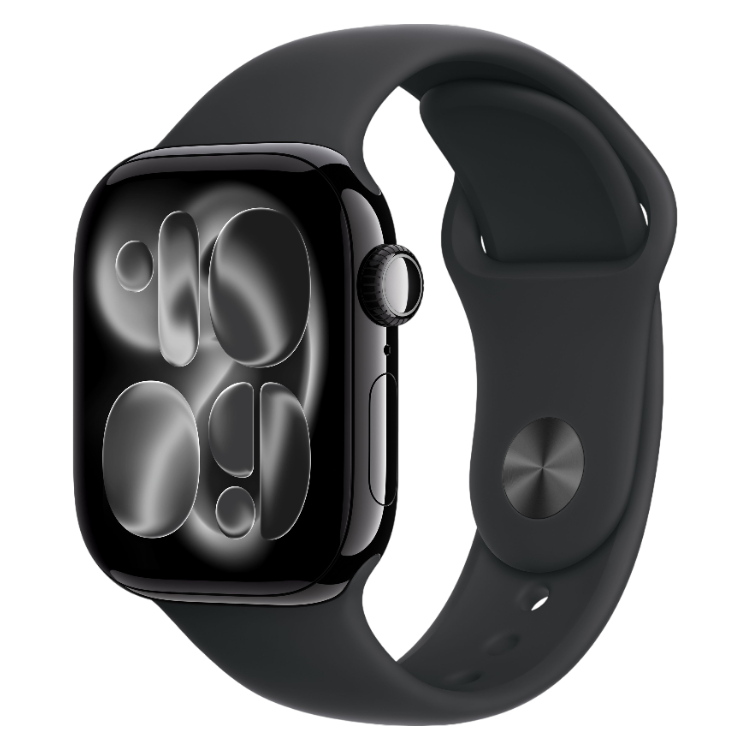 Apple Watch Series 11 GPS 42mm Alumínio Preto Brilhante c/ Bracelete Desportiva Preto M/L