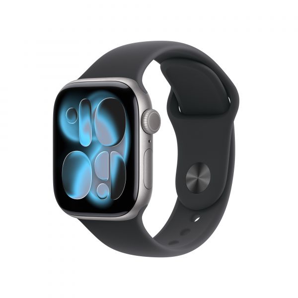 Apple Watch Series 11 GPS 42mm Alumínio Cinzento Sideral c/ Bracelete Desportiva Preto S/M