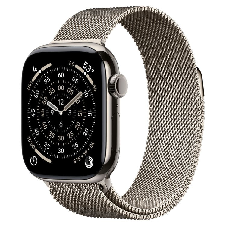 Smartwatch Apple Watch Series 11 GPS + Cellular 42mm Titânio Natural c/ Bracelete Loop Milanesa Natural