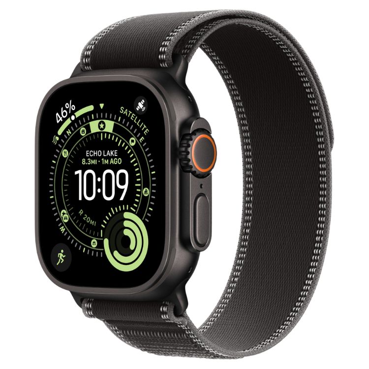 Smartwatch Apple Watch Ultra 3 GPS + Cellular 49mm Titânio Preto c/ Bracelete Loop Trail Preto - S/M