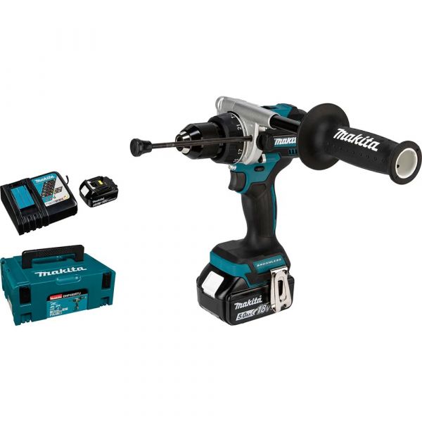 Makita Aparafusadora/Furadeira de Impacto Sem Fios DHP492RTJ 18V 2x 5.0Ah com Makpac Gr.2