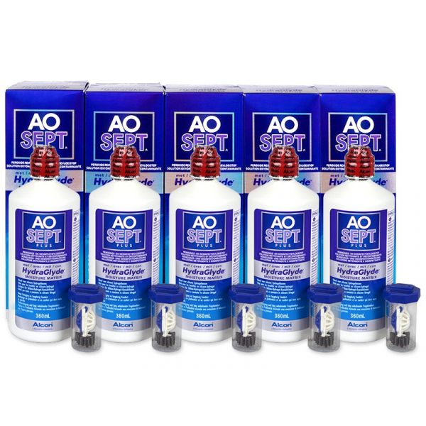 Alcon Solução AoSept Plus HydraGlyde 5x360ml