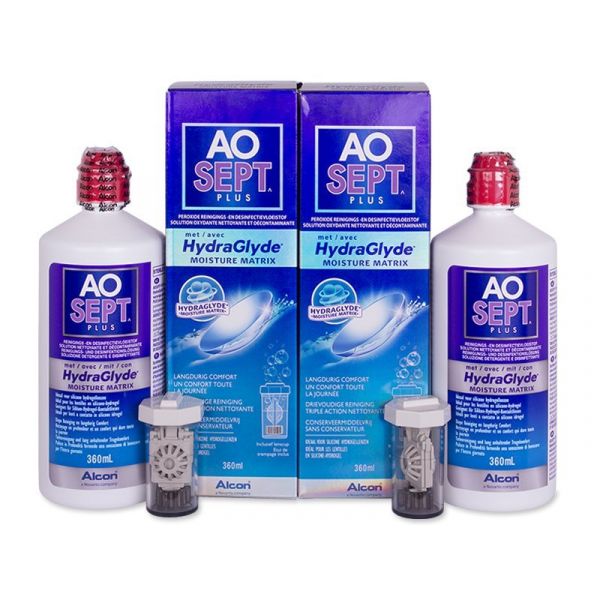 Alcon Solução AoSept Plus HydraGlyde 2x360ml