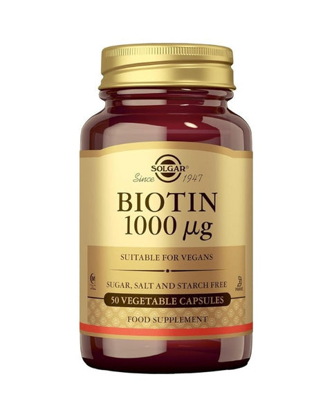 Biotina 1000µg - 50 Cápsulas - Solgar