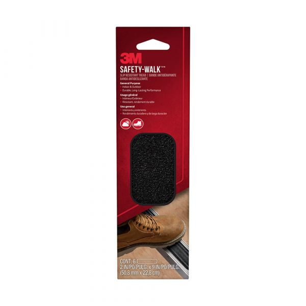 3M Tira Antiderrapante Safety Walk Exterior Preta 50mm x 22,8cm 6 Peças