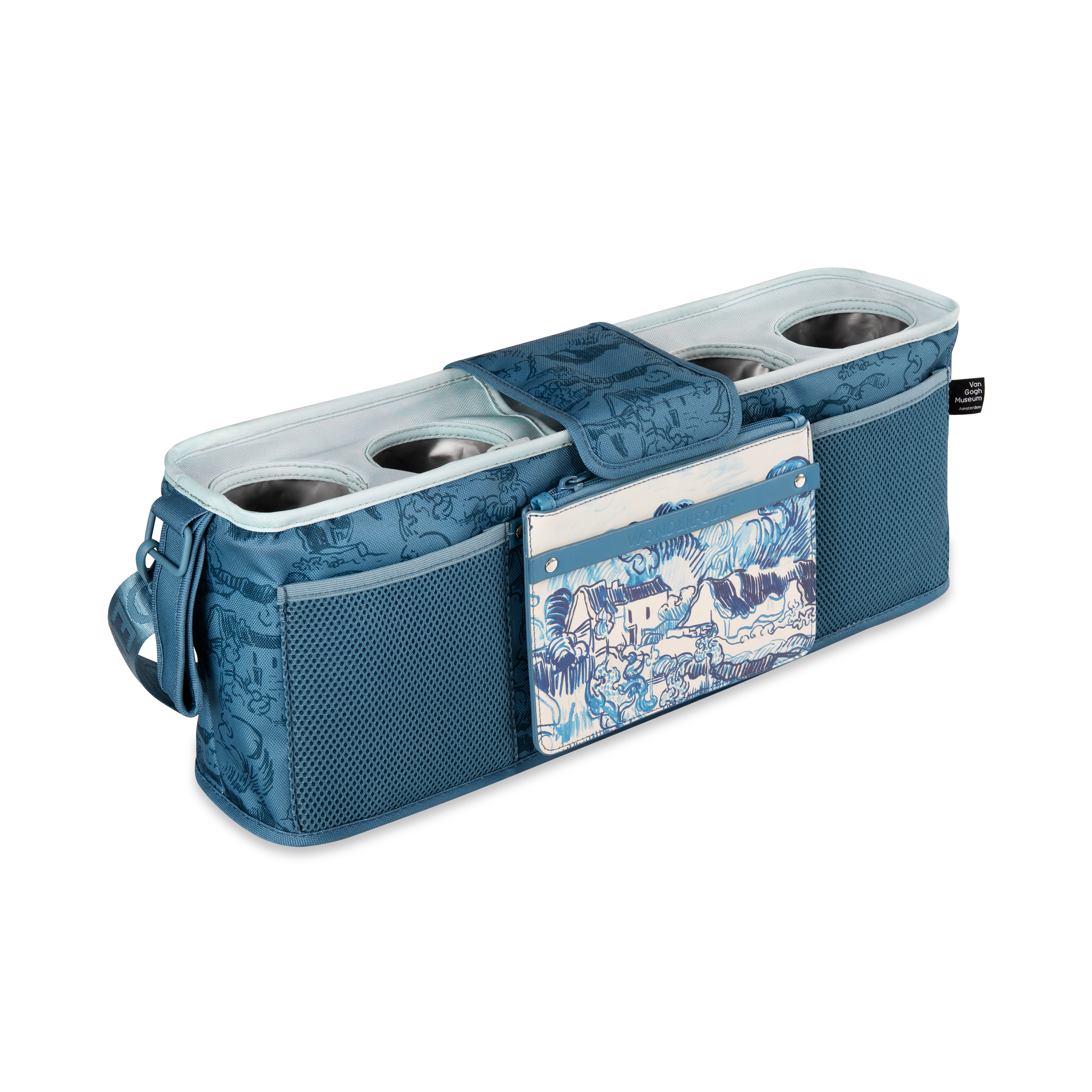 Bolsa com 4 bases para copos - Paisagem de Van Gogh com casas