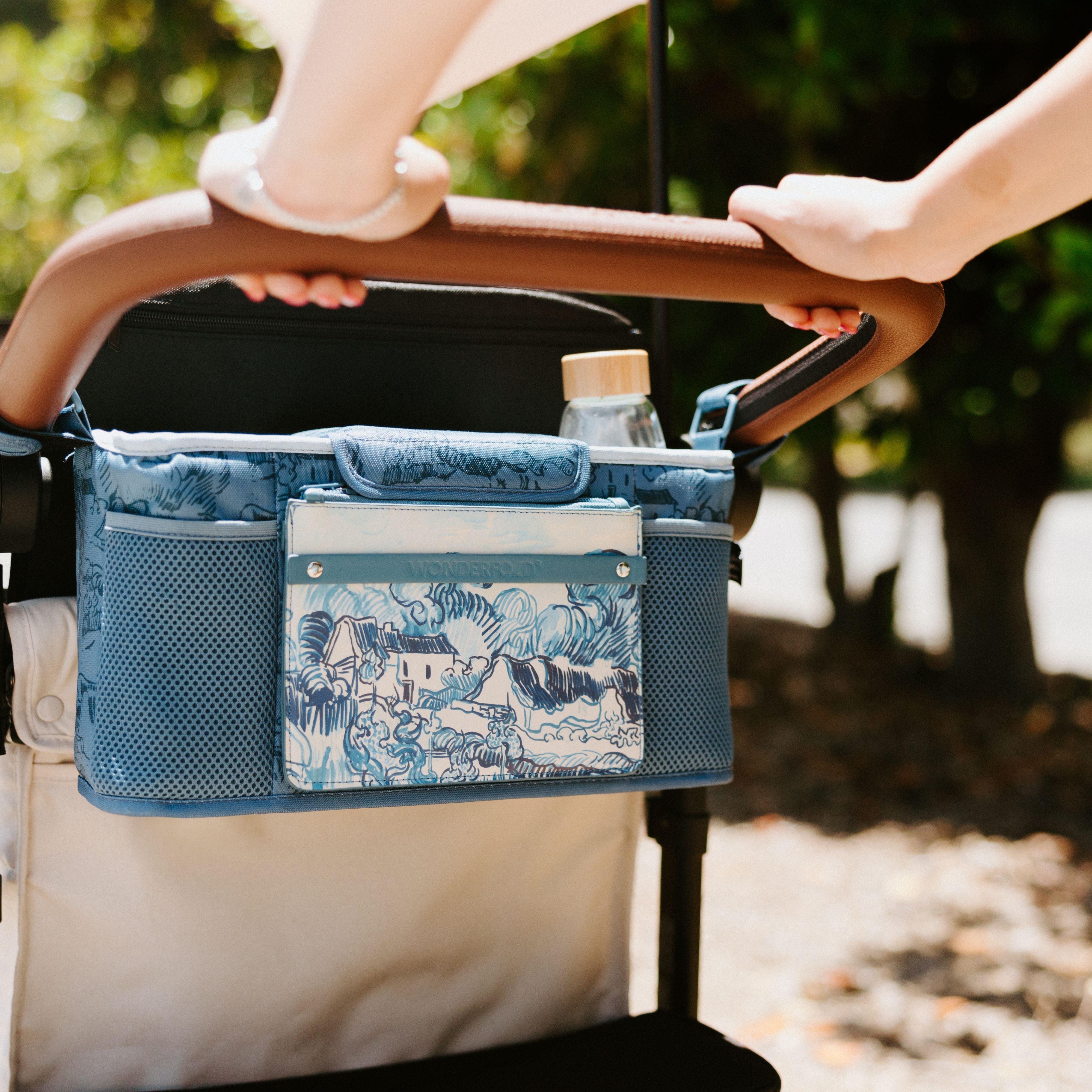 Bolsa com 2 bases para copos - Paisagem de Van Gogh com casas