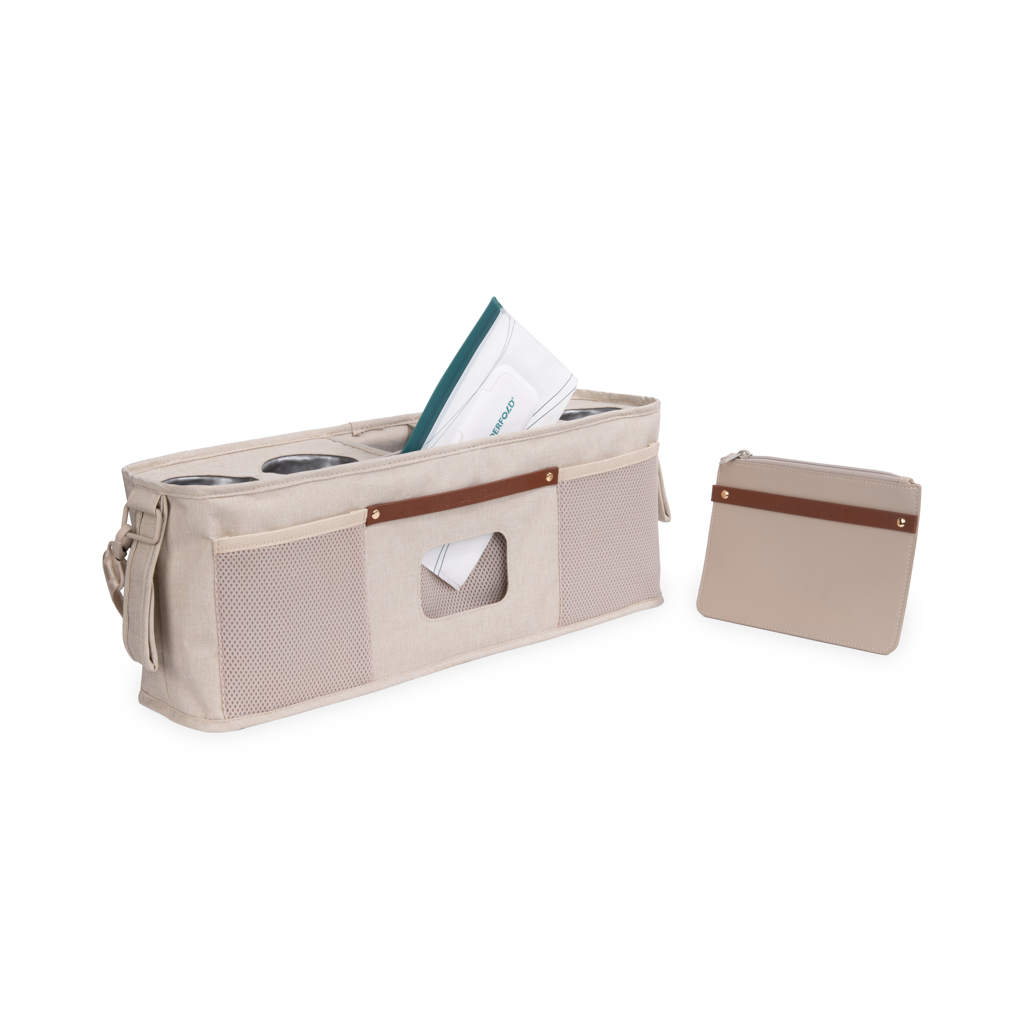 Bolsa com 4 porta-copos térmicos - Bege